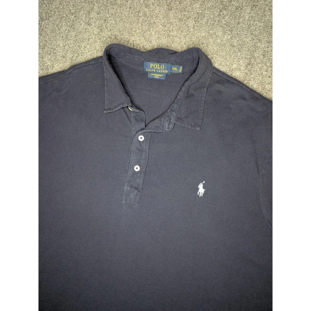 Polo Ralph Lauren‎ Men's Performance Mesh Polo Navy Size XXL Light Blue Pony